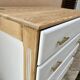 Commode style atelier rénovée blanche et bois