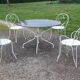 Garden furniture wrought iron and smoked glass 1900