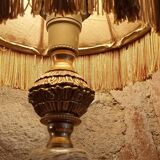 Table lamp in spelter and onyx