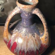 Vase in flamed sandstone with 3 handles Gustave de Bruyn earthenware Fives 1930
