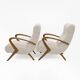 Attribute to Paolo Buffa Mid-century Modern Italian Bouclè Armchairs, Pair