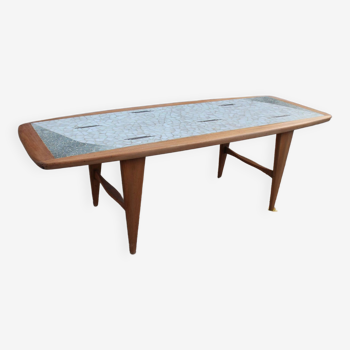 Coffee table by Berthold Muller in mosaic and wood