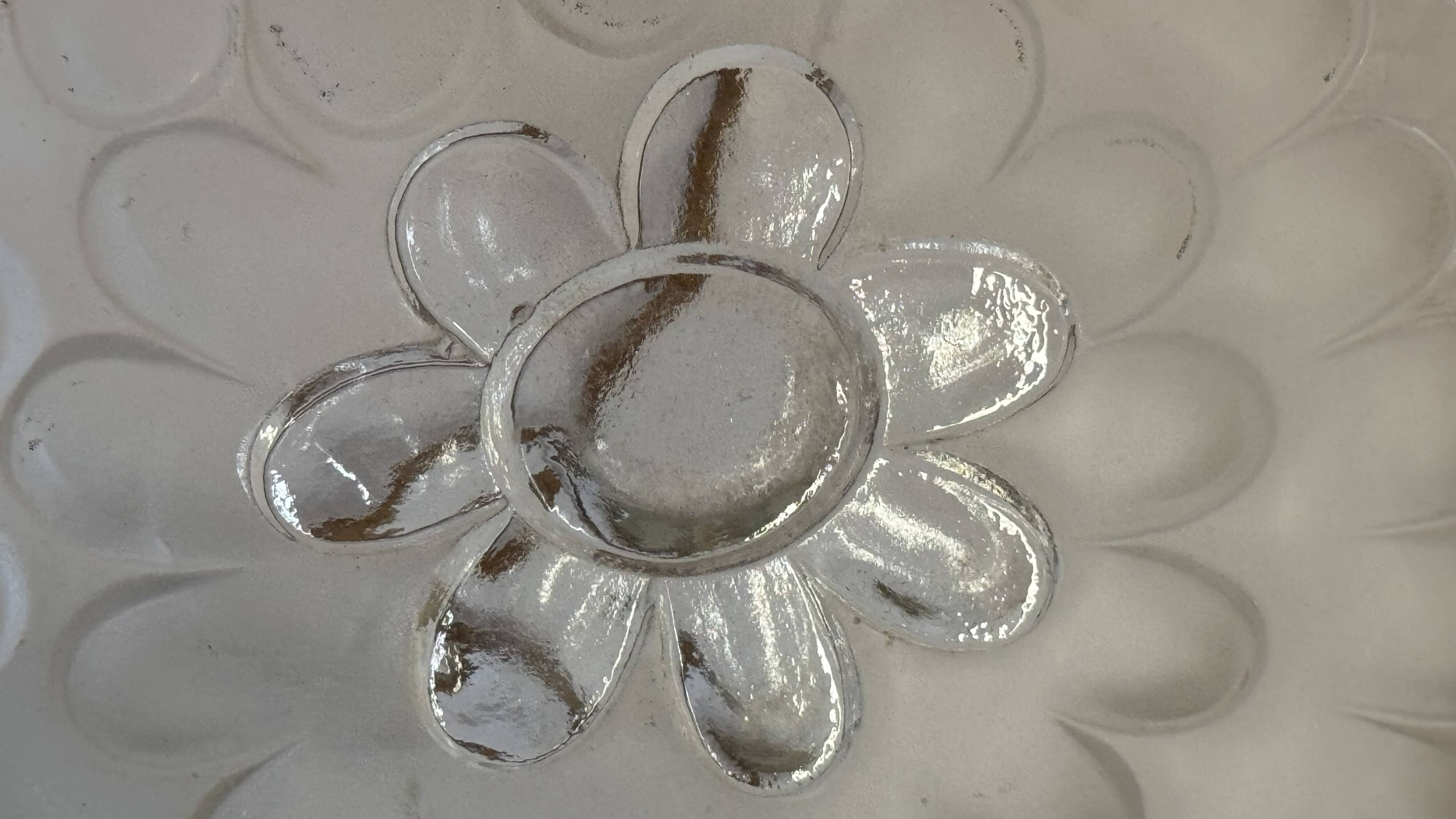 Art Deco glass press basin suspension signed Degue