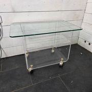 Vintage Plexiglas and Glass Coffee Table by David Lange 1970s