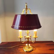 Lampe bouillotte 3 feux en bronze Maison Collange