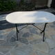 Antique marble bistro table and cast iron foot