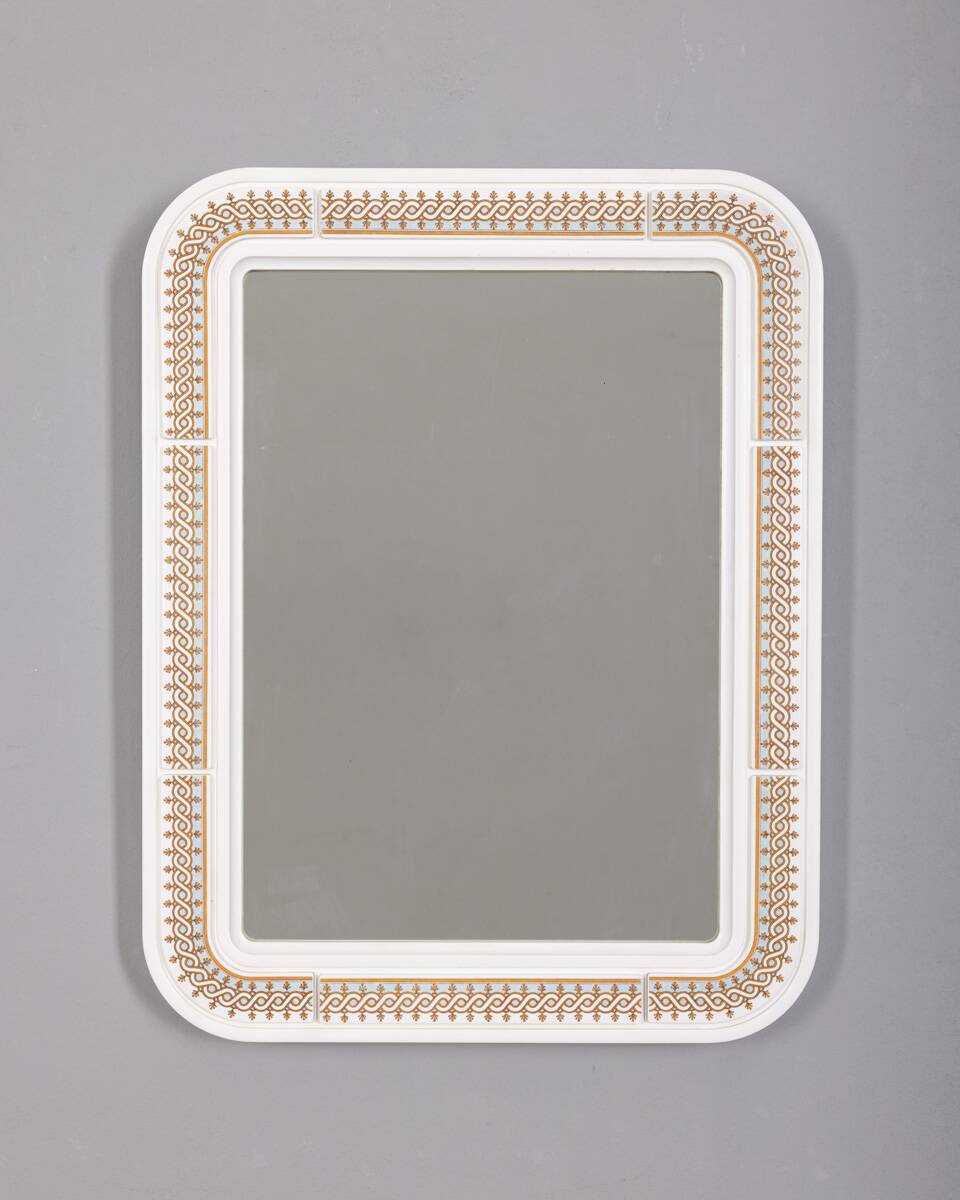 Vintage Plastic Wall Mirror with Carrara Matta, 1970s