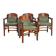 Set of 4 Art Nouveau/Jugendstil dining chairs with suede upholstery