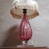 murano lamp glass blown pink Italy 1950 a 60