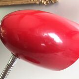 Lampe bauhaus métal laqué rouge&flexible chromé/c1950/design vintage