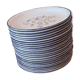 Lot de 24 assiettes en faïence et 2 plats - décor fleur