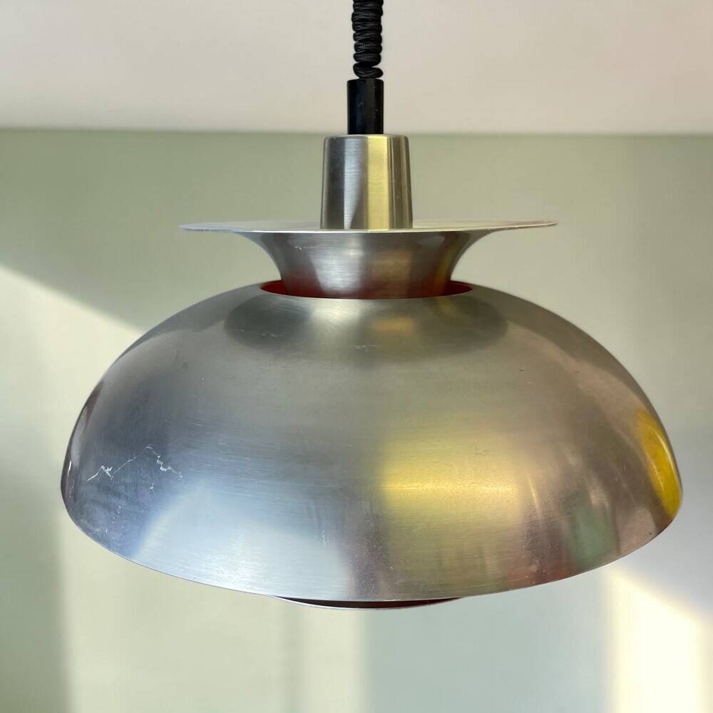 Scandinavian Danish aluminium 4-light hanging lamp