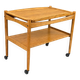 Chariot de service en chêne des années 1960-1970 avec plateau par Poul Hundevad, Danemark