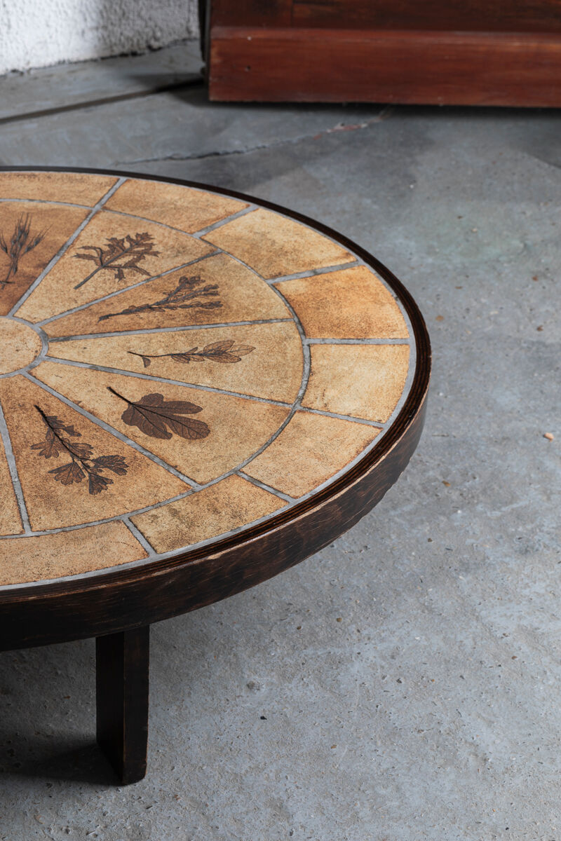 Coffee table by Roger Capron, oval design, France, 1960s