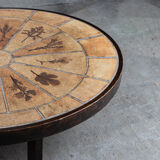 Table basse de Roger Capron, design ovale, France, années 1960