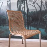 Set of 4 metal and rope table chairs