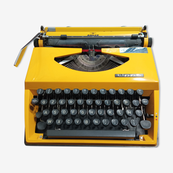 Machine à écrire Adler Tippa Jaune- clavier Querty - fonctionne