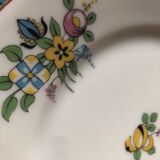 6 flat flowery plates in Limoges porcelain