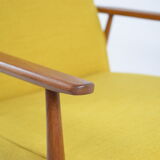 Fauteuil, années 70, couleur jaune