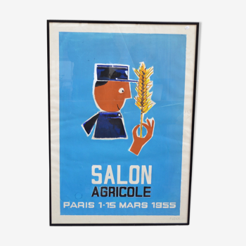 Affiche publicitaire salon agriculture 1955