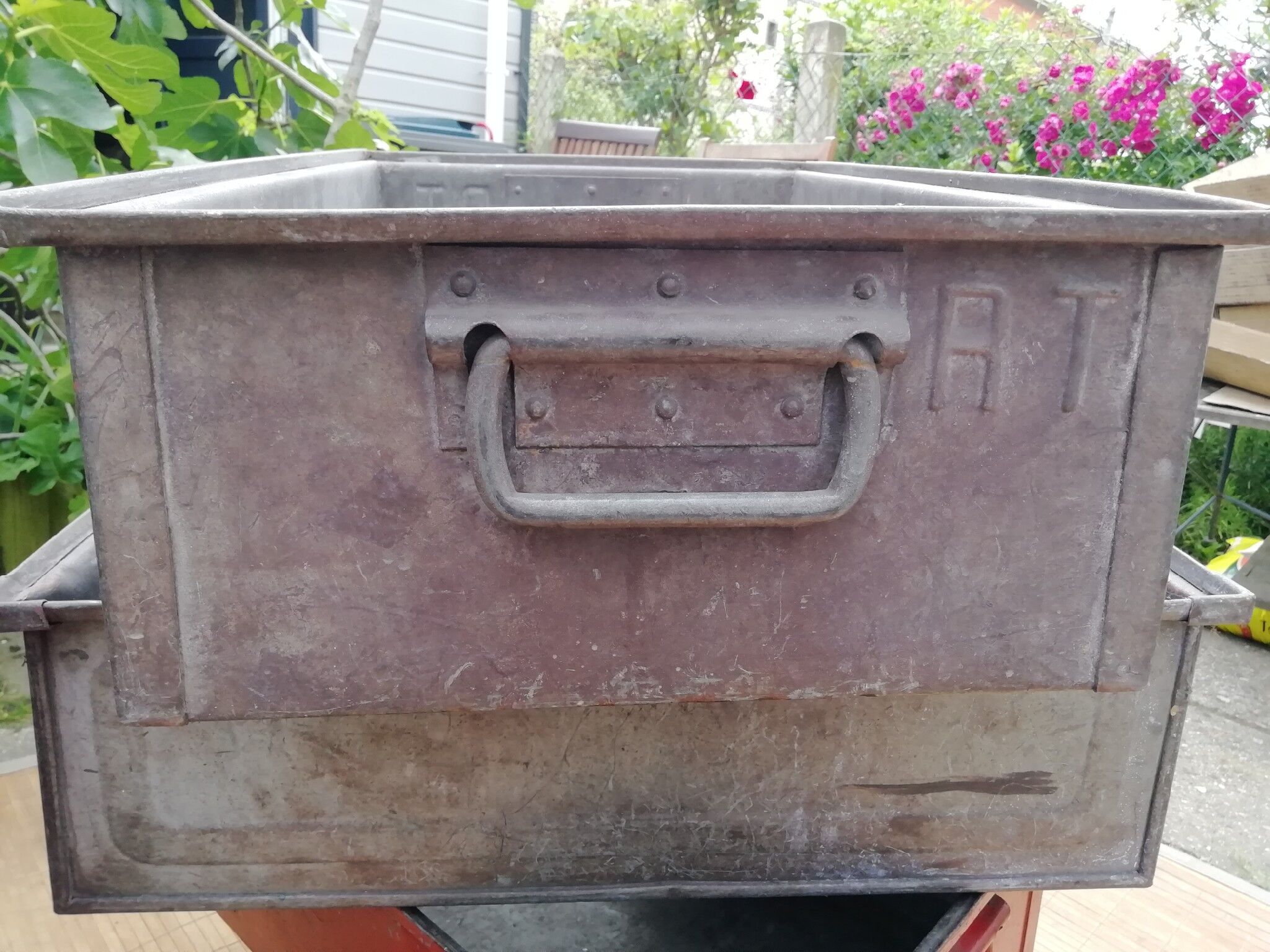 Serie of 8 industrial metal boxes