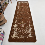 3x10 neutal brown felt vintage runner rug,85x307cm