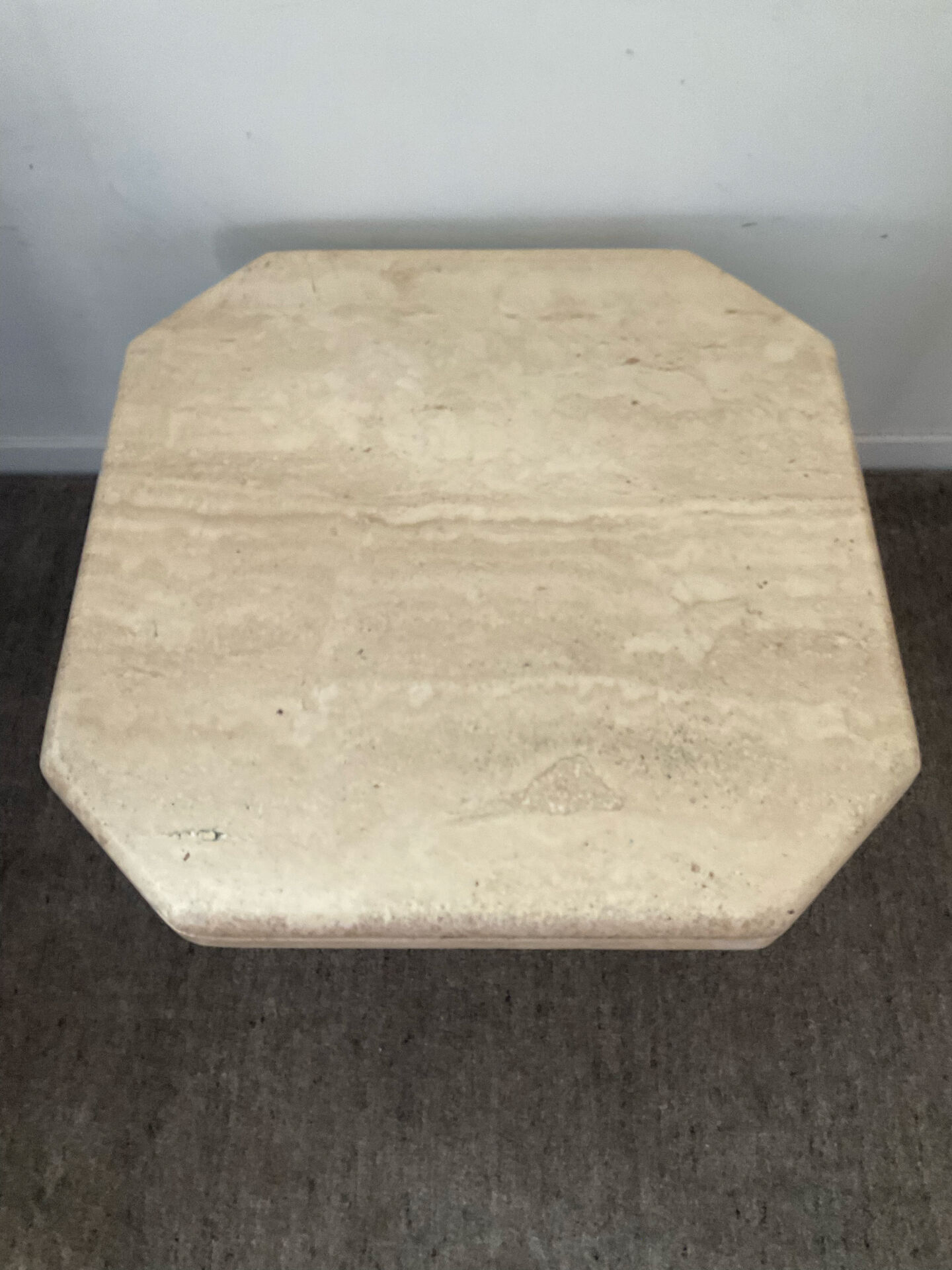 Vintage travertine coffee table from the 1970s.