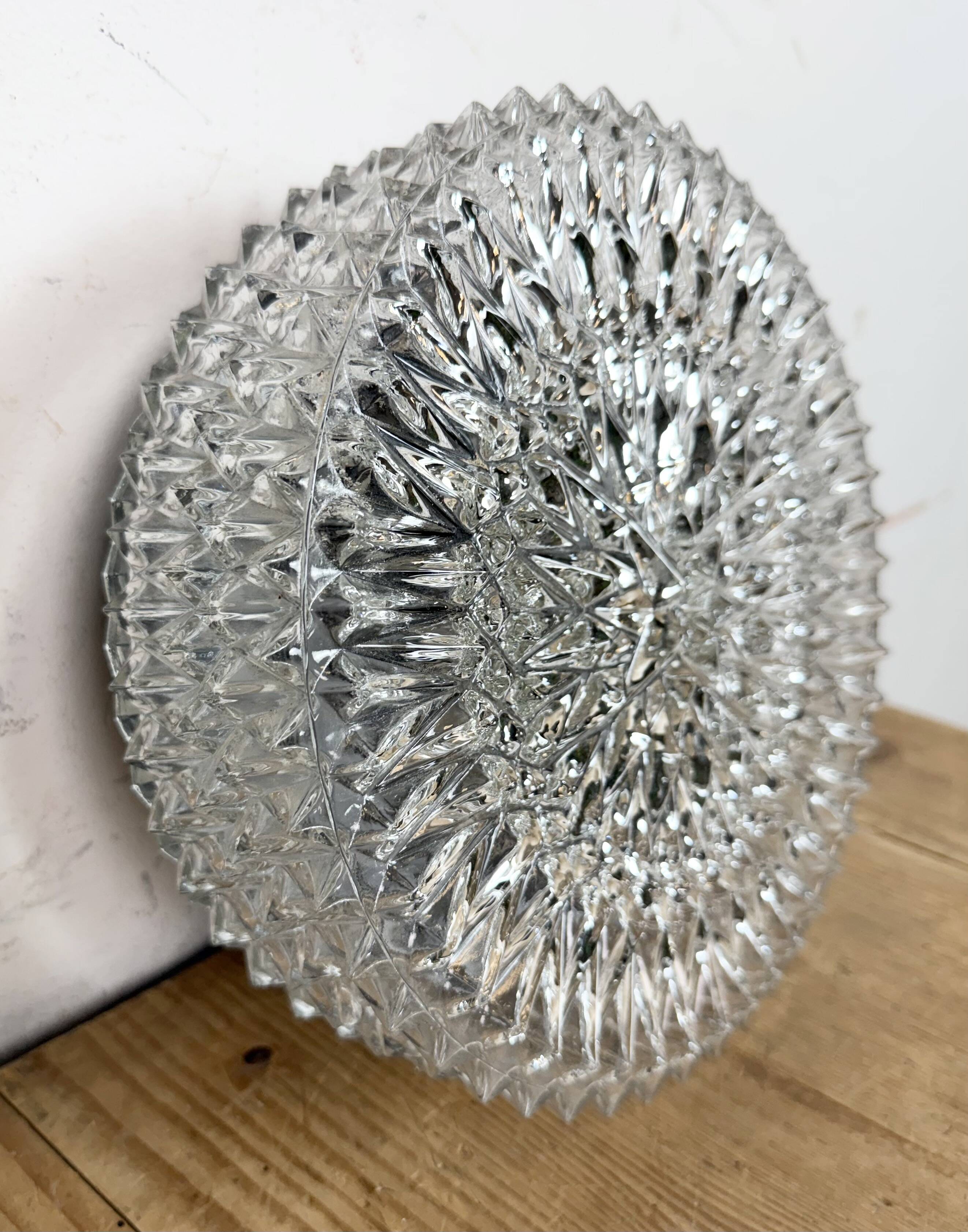 Applique ou plafonnier vintage en verre, années 1970