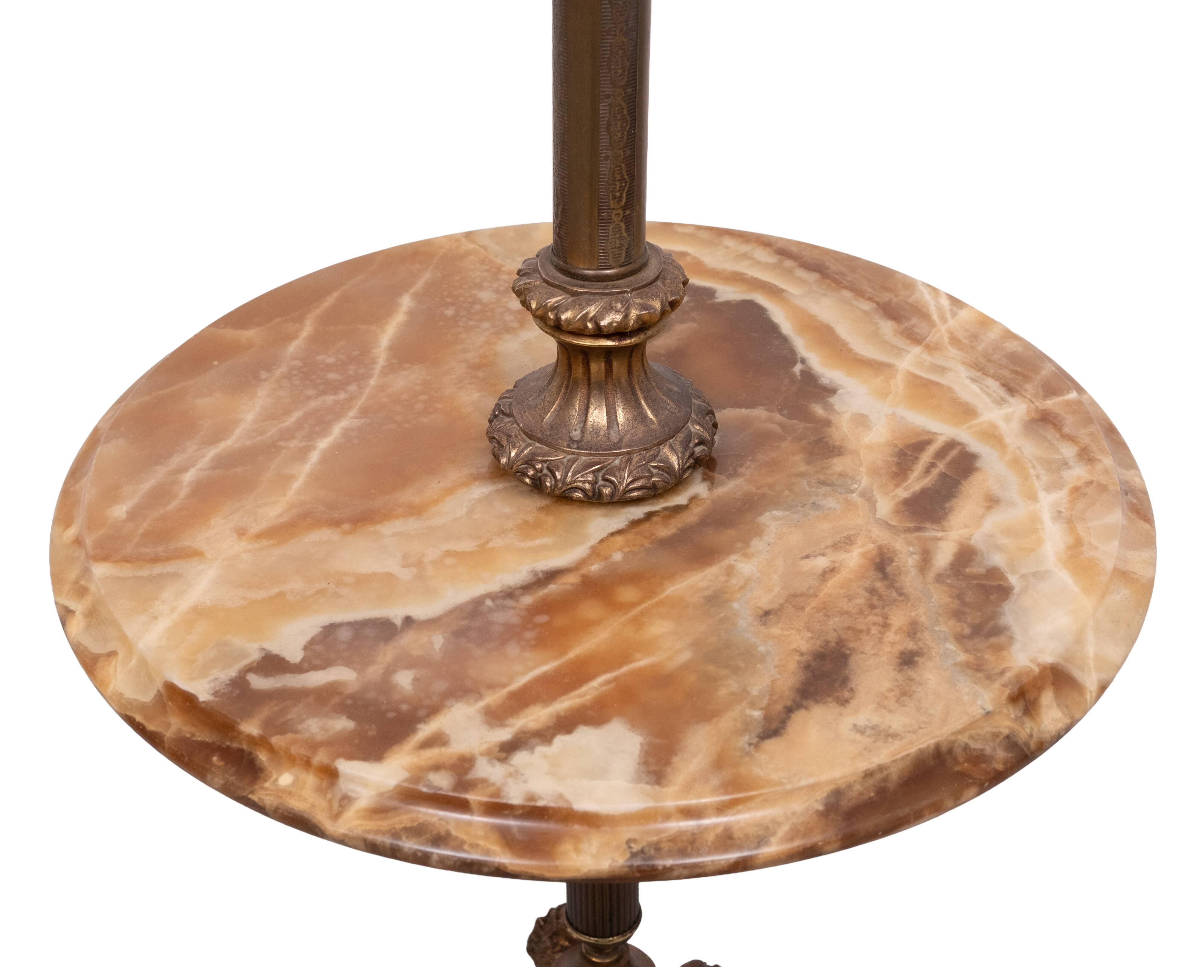 Deknudt Onyx Floor lamp with side Table 1970s Belgium