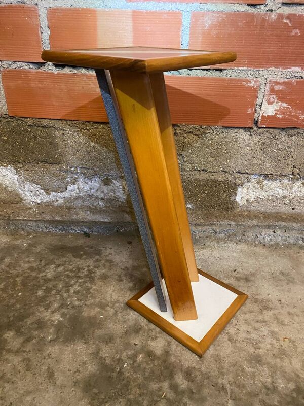 Sellette Ancienne Bois Design Réversible Vintage #D460