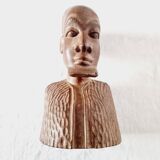 Pair of Busts or Sculptures of African Men and Women in high quality carved wood used