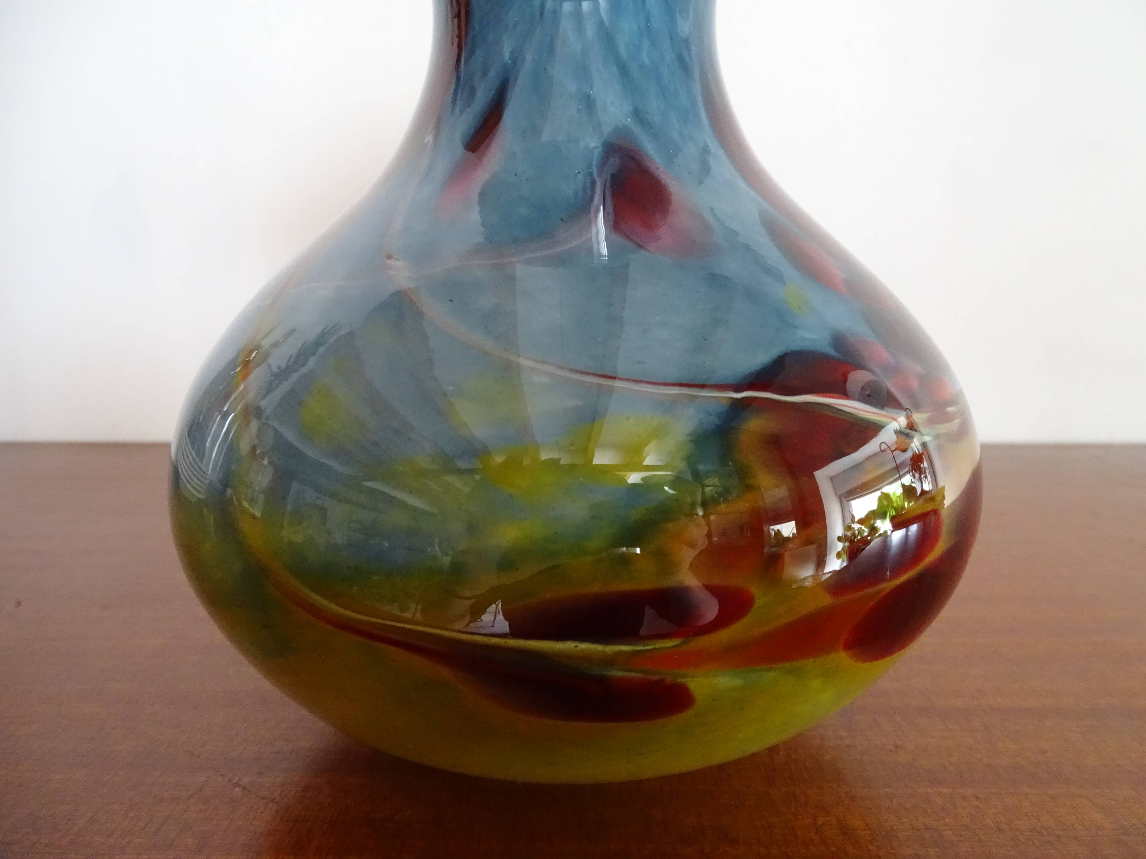 LA ROCHERE crystal vase, multi-layered blown glass, 20th century, labeled