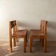 Brutalist Elm and Leather Dining Chairs by Maison Regain, 1970s, Set of 4
