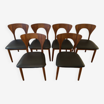 6 Scandinavian teak chairs Niels Koefoed