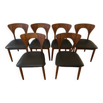 6 Scandinavian teak chairs Niels Koefoed