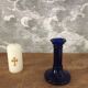 Blue glass candlestick