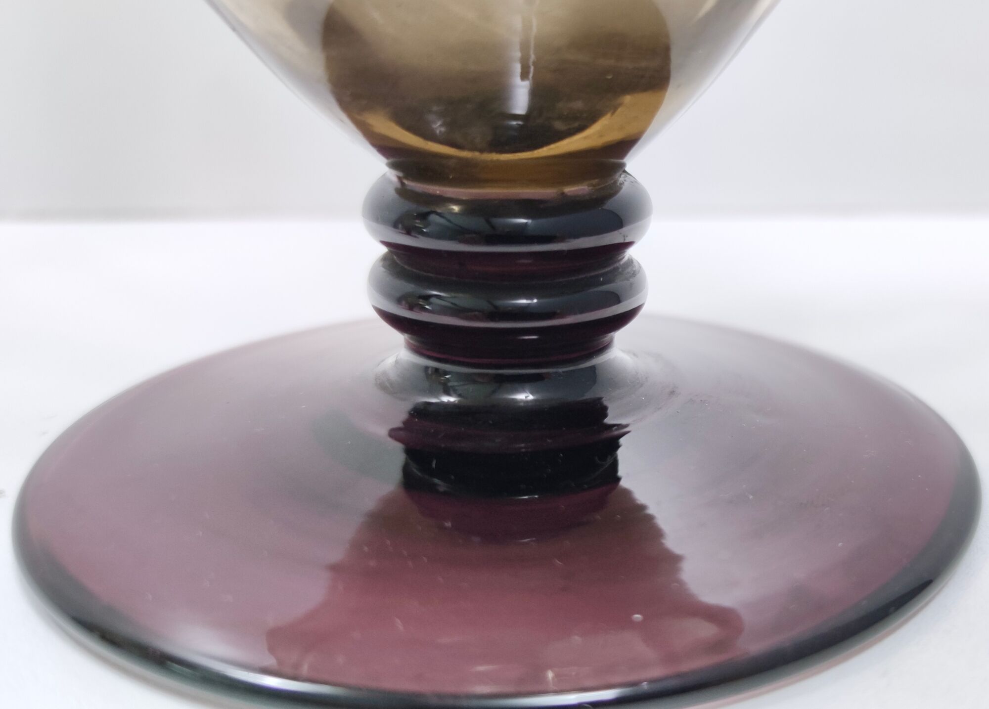 Amber, Straw-Colored and Plum Murano Glass Drink Set of 24 Pieces, Italy 1920s