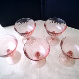 5 Vintage Luminarc Champagne Glasses Rosaline Model