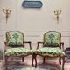 Pair of Louis XV Style Walnut Armchairs, 19th Century