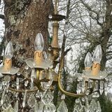 5-light bronze chandelier with glass tassels