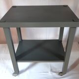 Iron desk table with wheels