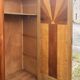 Art Deco wardrobe in flame walnut with central mirror – French elegance