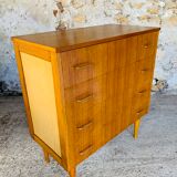 Two-color vintage chest of drawers with 4 drawers, circa 70's
