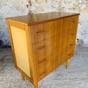 Commode vintage bicolor à 4 tiroirs, circa 70's