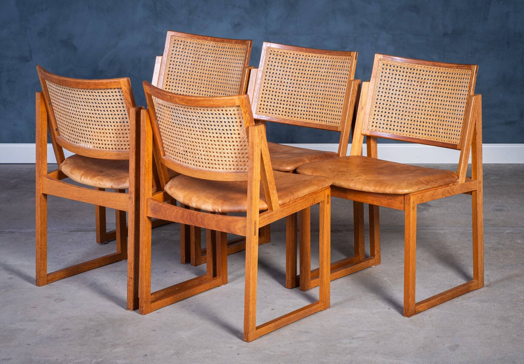 Oak Dining Chairs by Kai Lyngfeldt Larsen, 1960s, Set of 5