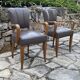Pair of vintage bridge armchairs in genuine leather