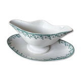 Saucière sur dormant en Terre de Fer Gien modèle Montigny vert