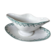 Sauceboat on a stand in Gien ironstone, Montigny model in green.