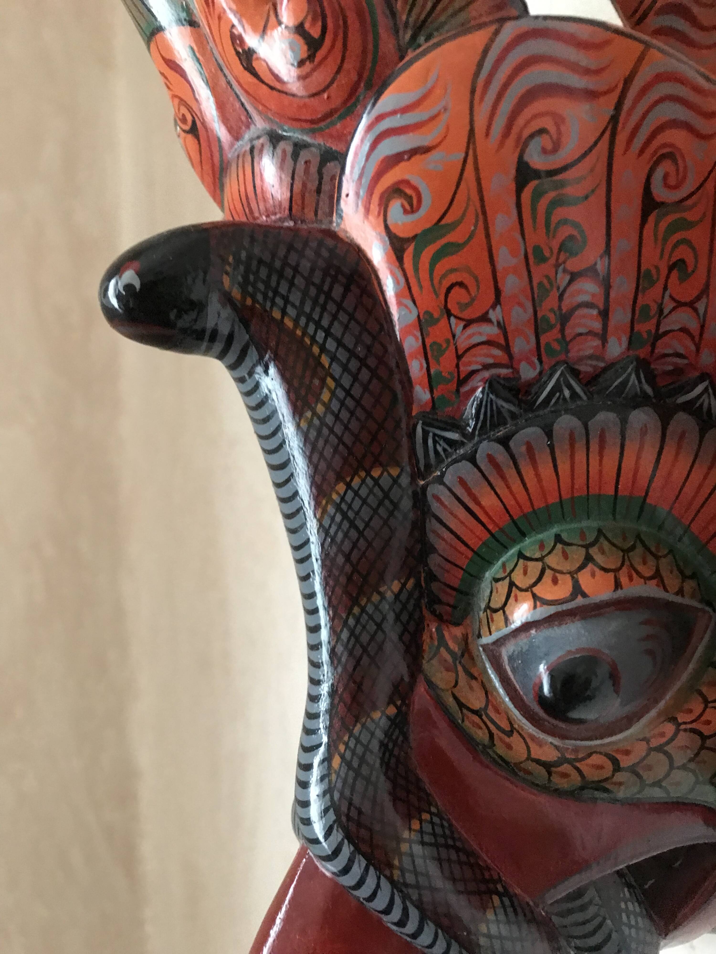 Wooden triptych mask