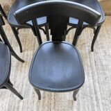 Set of 7 black bistro chairs